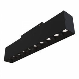 Podłużny czarny reflektor Maytoni Track lamps TR014-2-20W3K-B do magnetycznych szynoprzewodów.